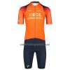 Set Fietsshirt + Korte Koersbroek 2023 INEOS Grenadiers Oranje Donkerblauw